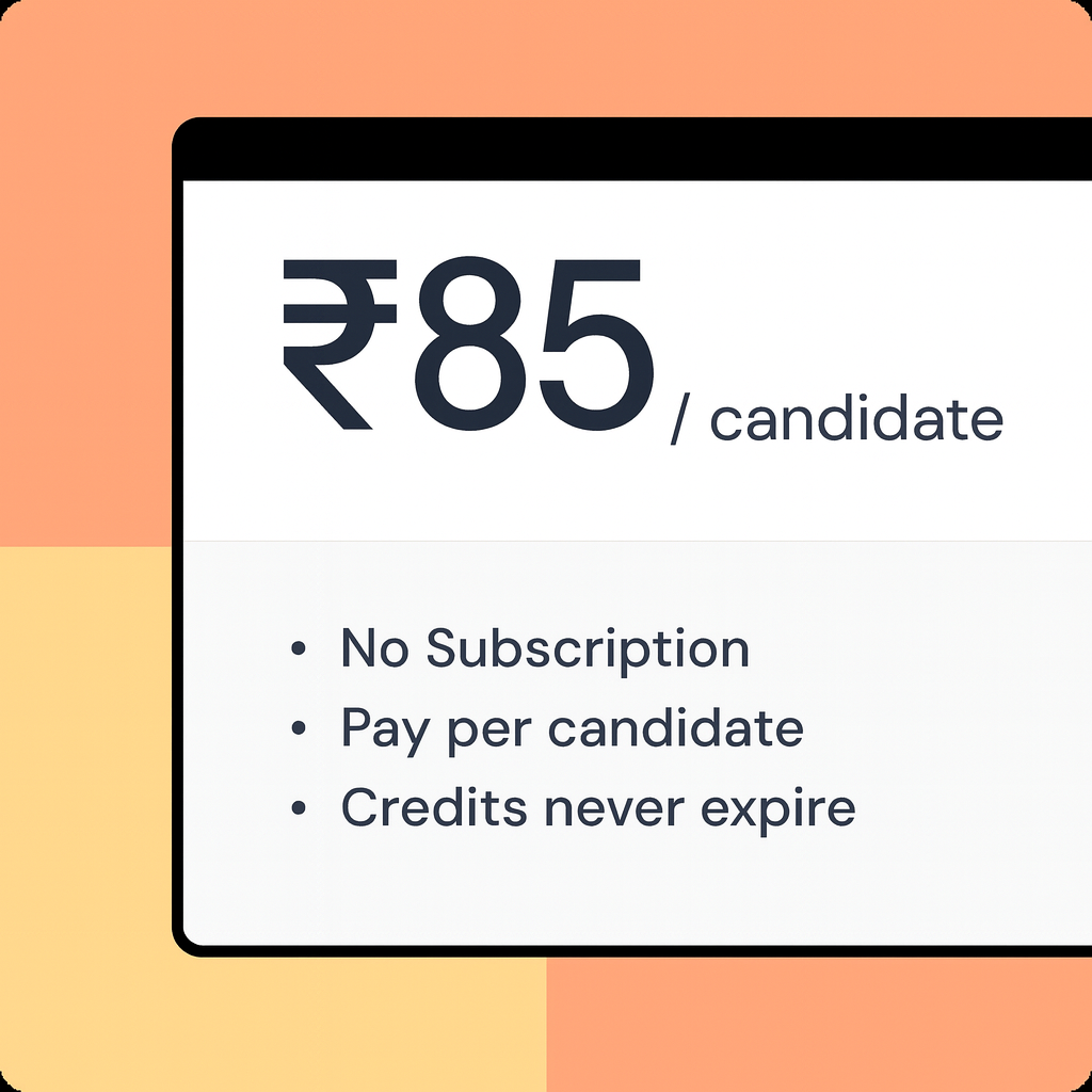 Hire at ₹85 per candidate's thumbnail